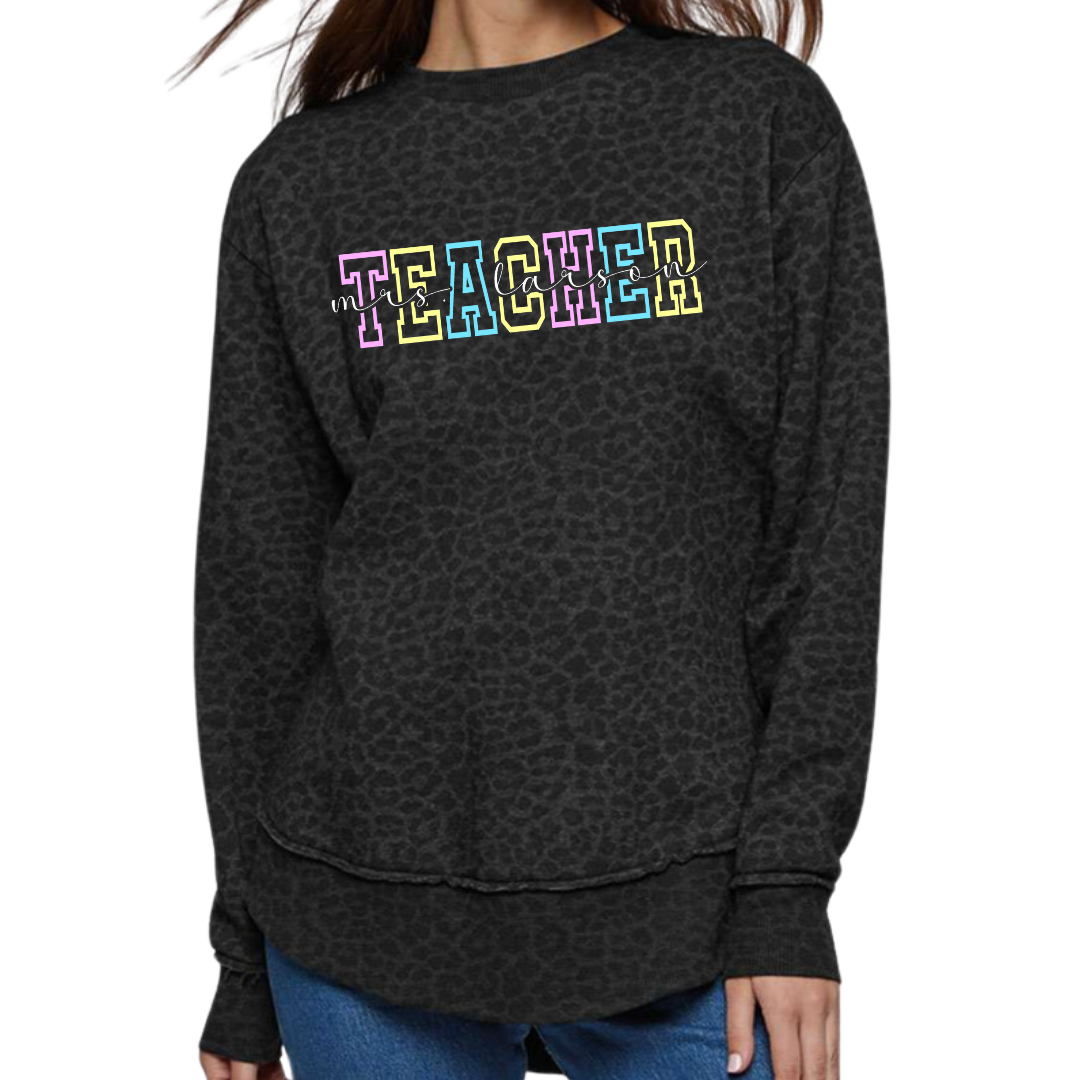 Teacher (customizable name) - Women's Weekend Crew Sweatshirt