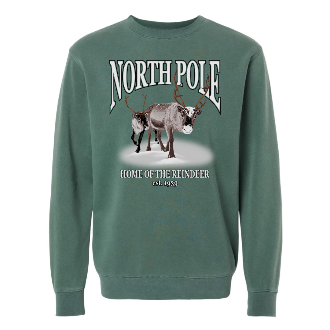 North Pole Reindeer - Crew Sweatshirt