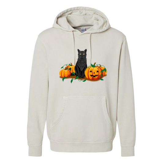 Cat + Pumpkins - Hooded Sweatshirt