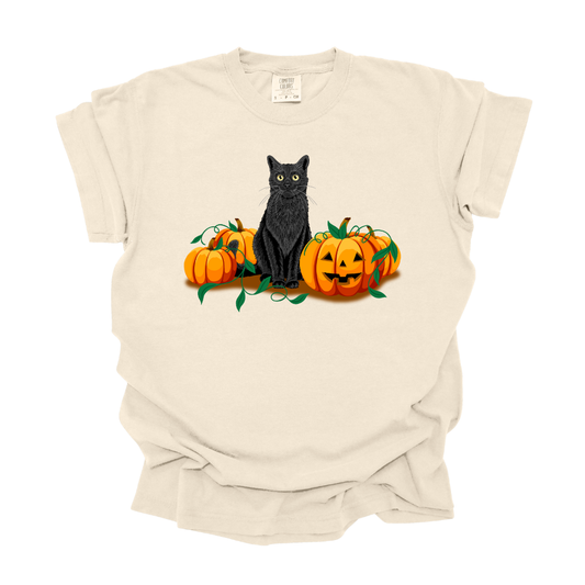 Cat + Pumpkins - Tee