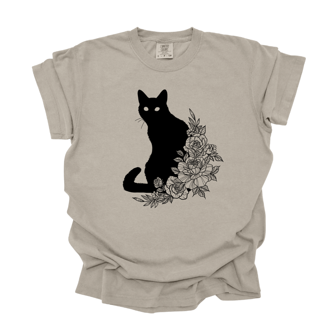 Floral Cat - Tee