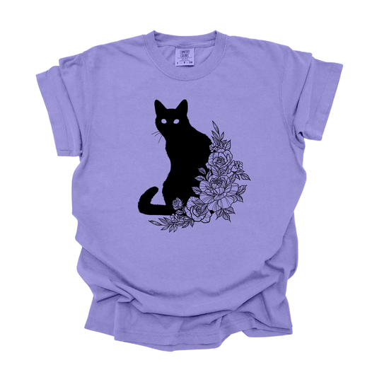 Floral Cat - Tee