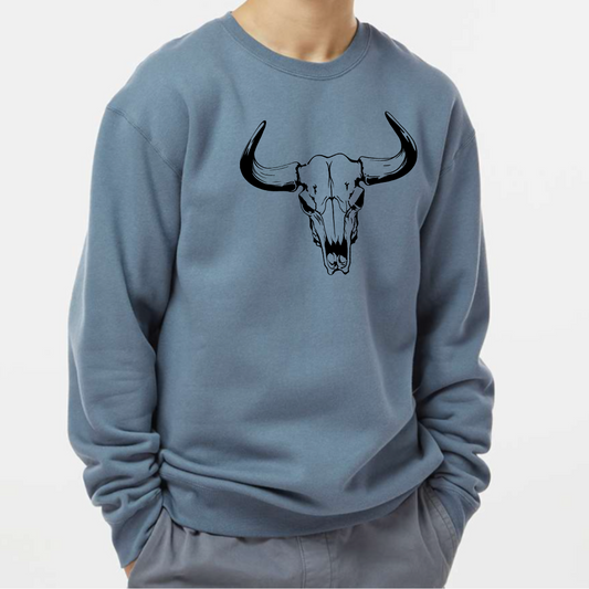 Cow Skull Crewneck Sweatshirt