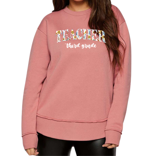 Teacher (customizable grade) - Women's Weekend Crew Sweatshirt