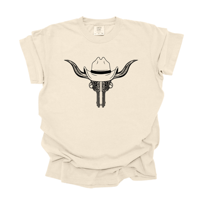 Pistol Cow Skull - Tee