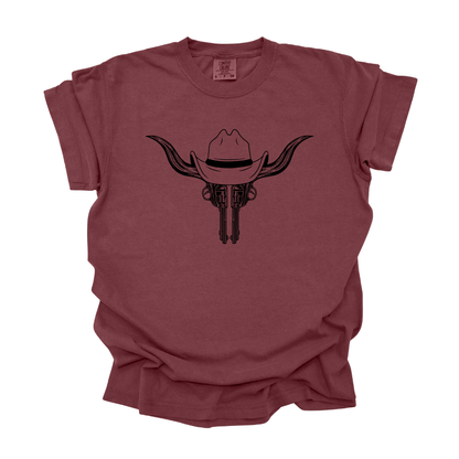 Pistol Cow Skull - Tee