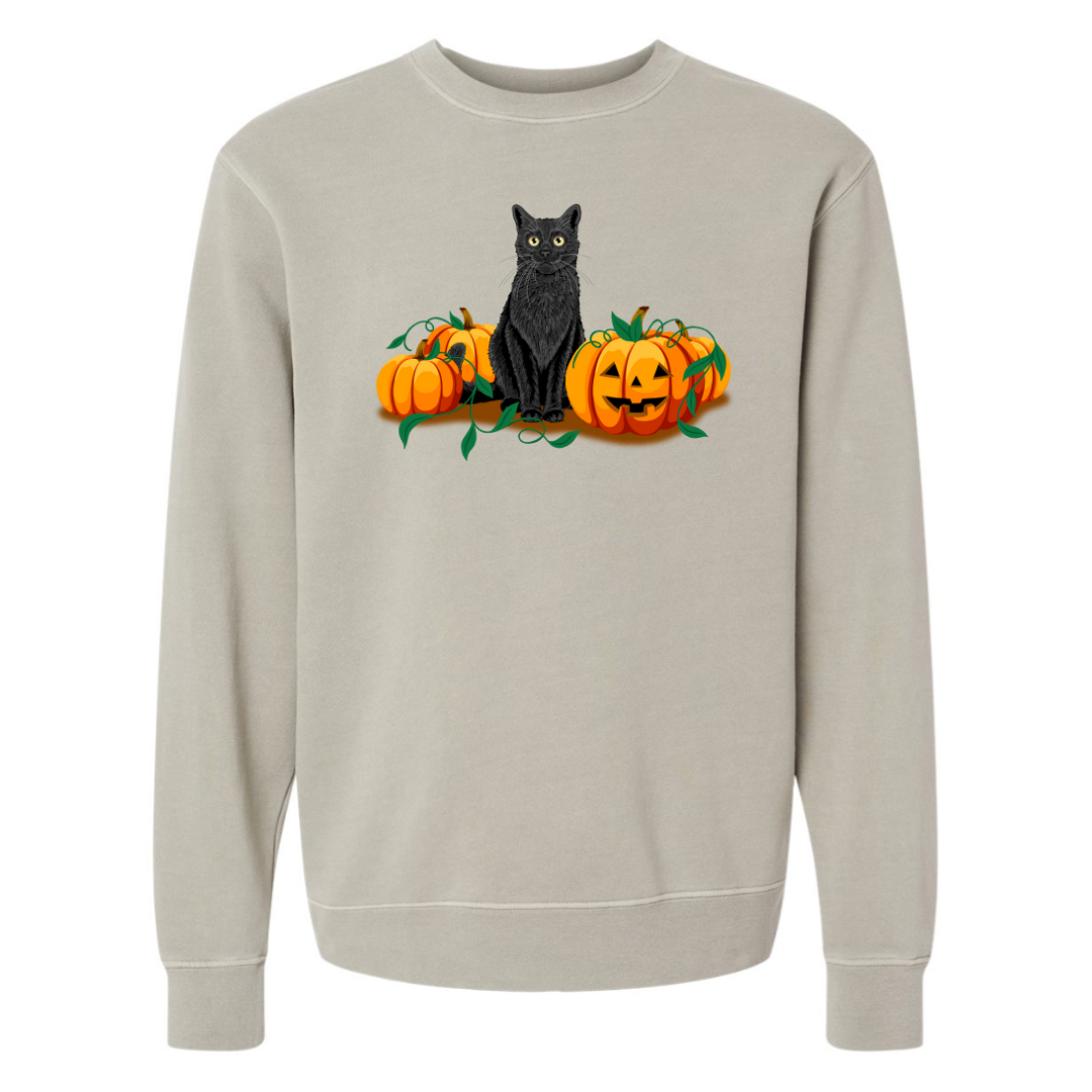 Cat + Pumpkins - Crew Sweatshirt