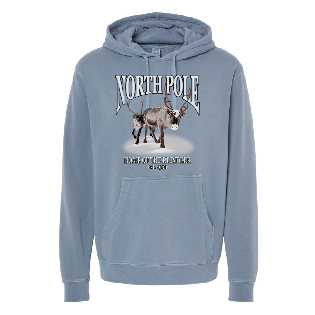 North Pole Reindeer - Hooded Sweatshirt