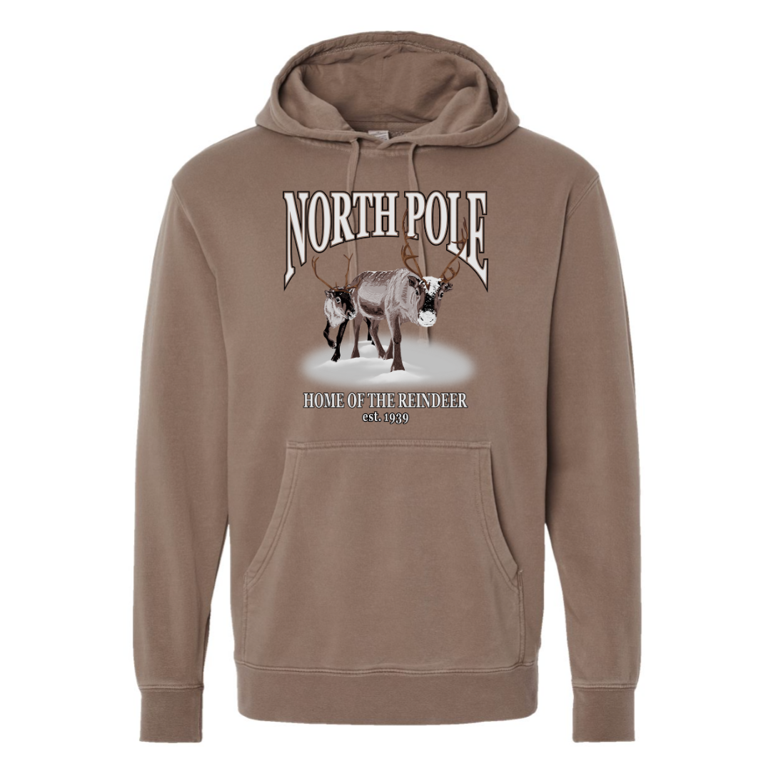 North Pole Reindeer - Hooded Sweatshirt