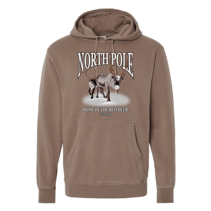 North Pole Reindeer - Hooded Sweatshirt