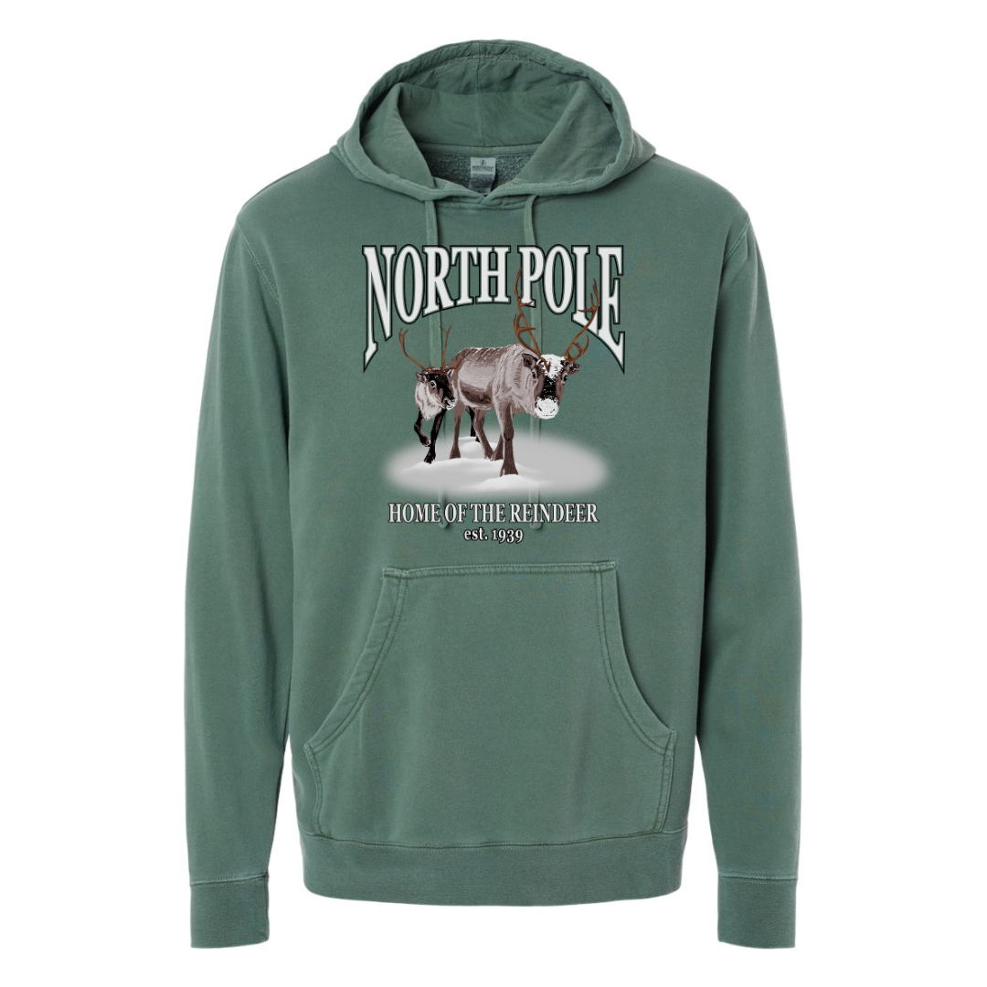 North Pole Reindeer - Hooded Sweatshirt
