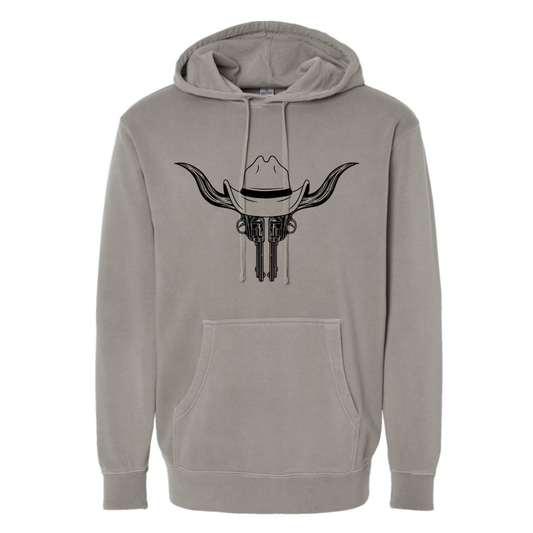 Pistol Cow Skull - Hooded Sweatshirt