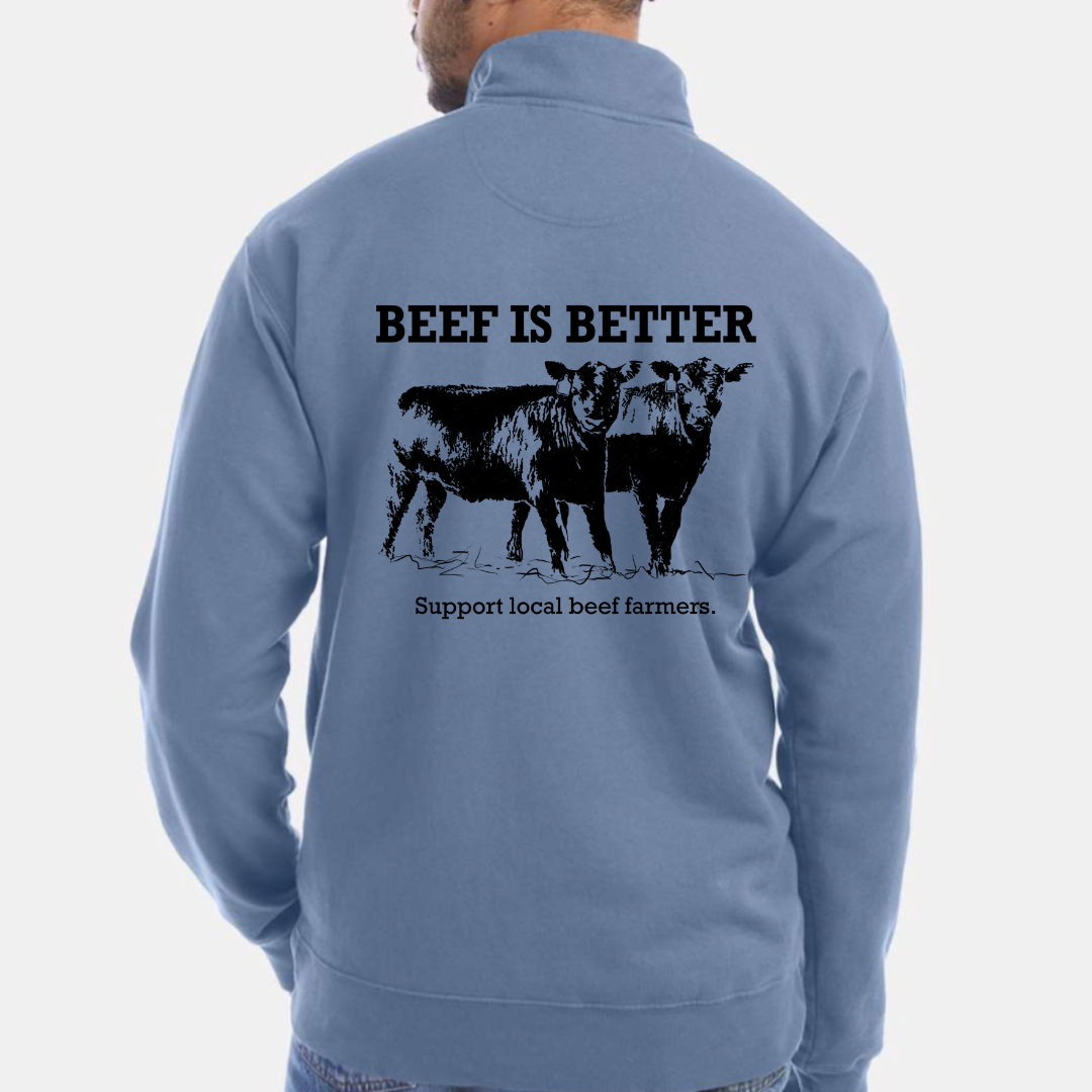 Eat Beef/Beef is Better Quarter Zip Jacket