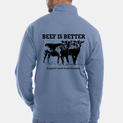 Eat Beef/Beef is Better Quarter Zip Jacket
