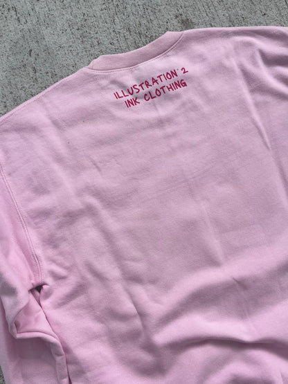 the world is better with u - pink crew sweatshirt