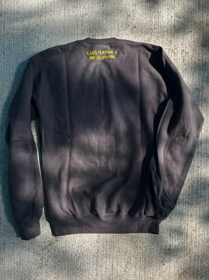 the world is better with u - dark grey crew sweatshirt