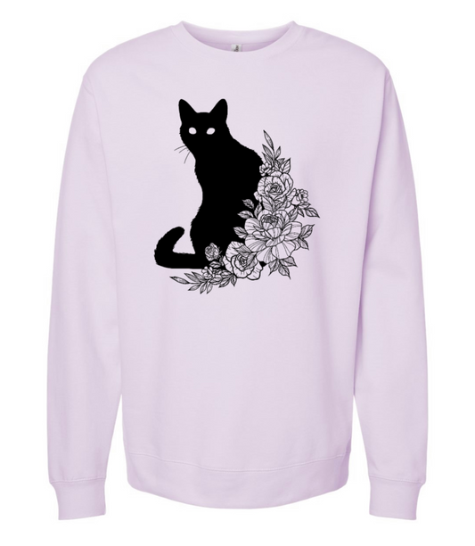 Floral Cat - Crew Sweatshirt
