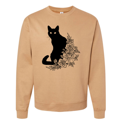 Floral Cat - Crew Sweatshirt