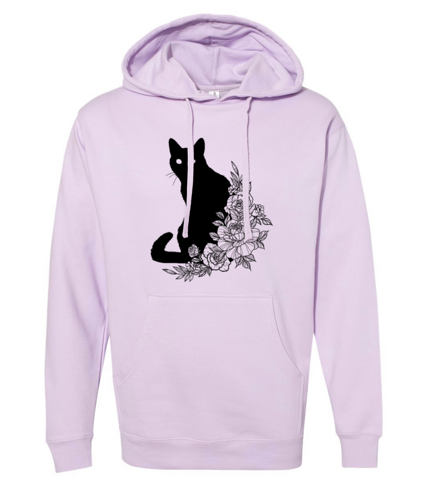 Floral Cat - Hooded Sweatshirt