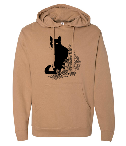 Floral Cat - Hooded Sweatshirt